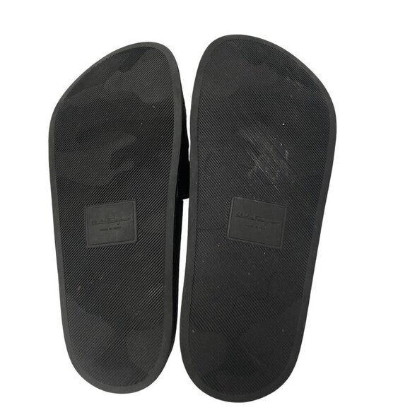Salvatore Ferragamo Logo Slides Size 6 Designer Sandals Black Gold - Picture 8 of 12